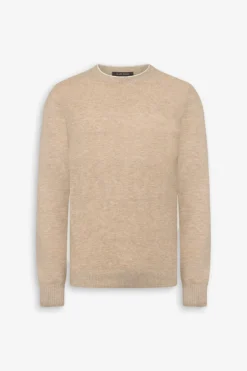 Maglia girocollo effetto melange sabbia