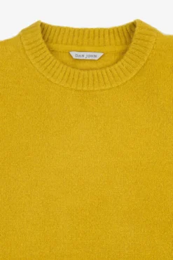 Maglia girocollo effetto termico senape