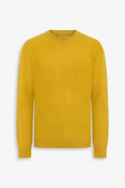 Maglia girocollo effetto termico senape