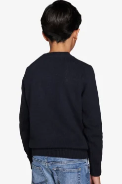 Maglia girocollo rasata blu Kids