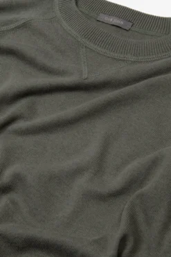 Maglia girocollo taglio felpa verde
