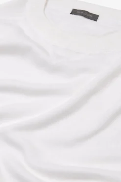 Maglia girocollo taglio felpa panna
