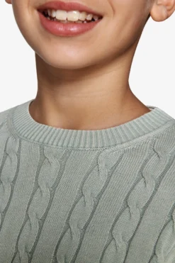 Maglia girocollo treccia salvia Kids