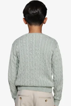 Maglia girocollo treccia salvia Kids