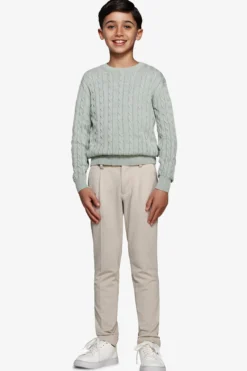 Maglia girocollo treccia salvia Kids