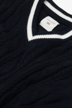 Maglia scollo a V college DNJ blu