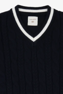 Maglia scollo a V college DNJ blu