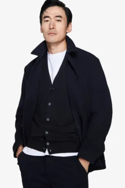Overshirt effetto flanella blu