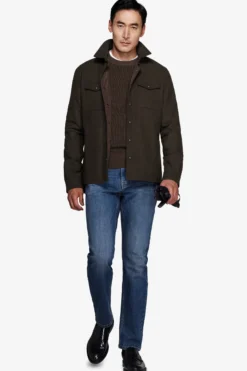 Overshirt effetto flanella melange moro