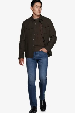 Overshirt effetto flanella melange moro