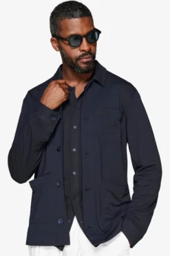Overshirt jersey blu