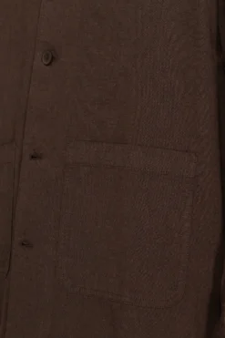 Overshirt misto lino moro