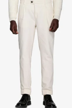 Pantalone spigato panna slim