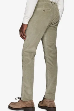 Pantaloni chino in velluto salvia