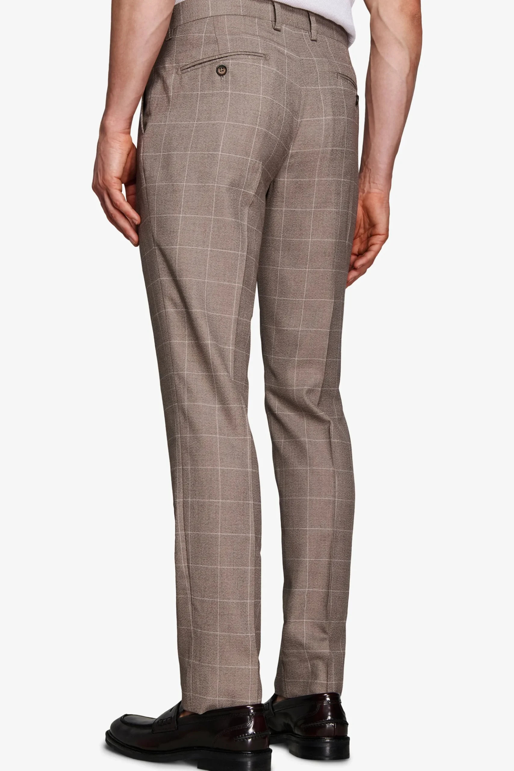 Pantaloni finestrati tortora