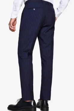 Pantaloni gessati blu