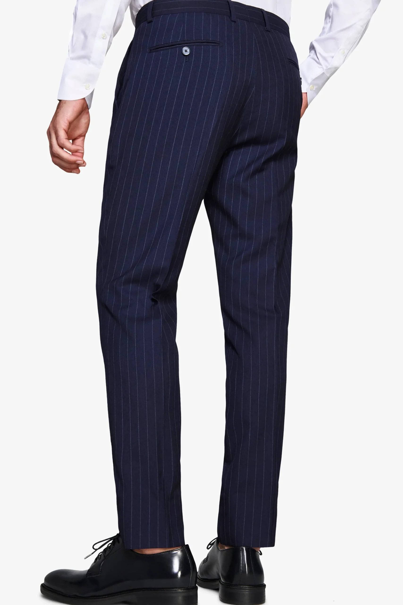 Pantaloni gessati blu