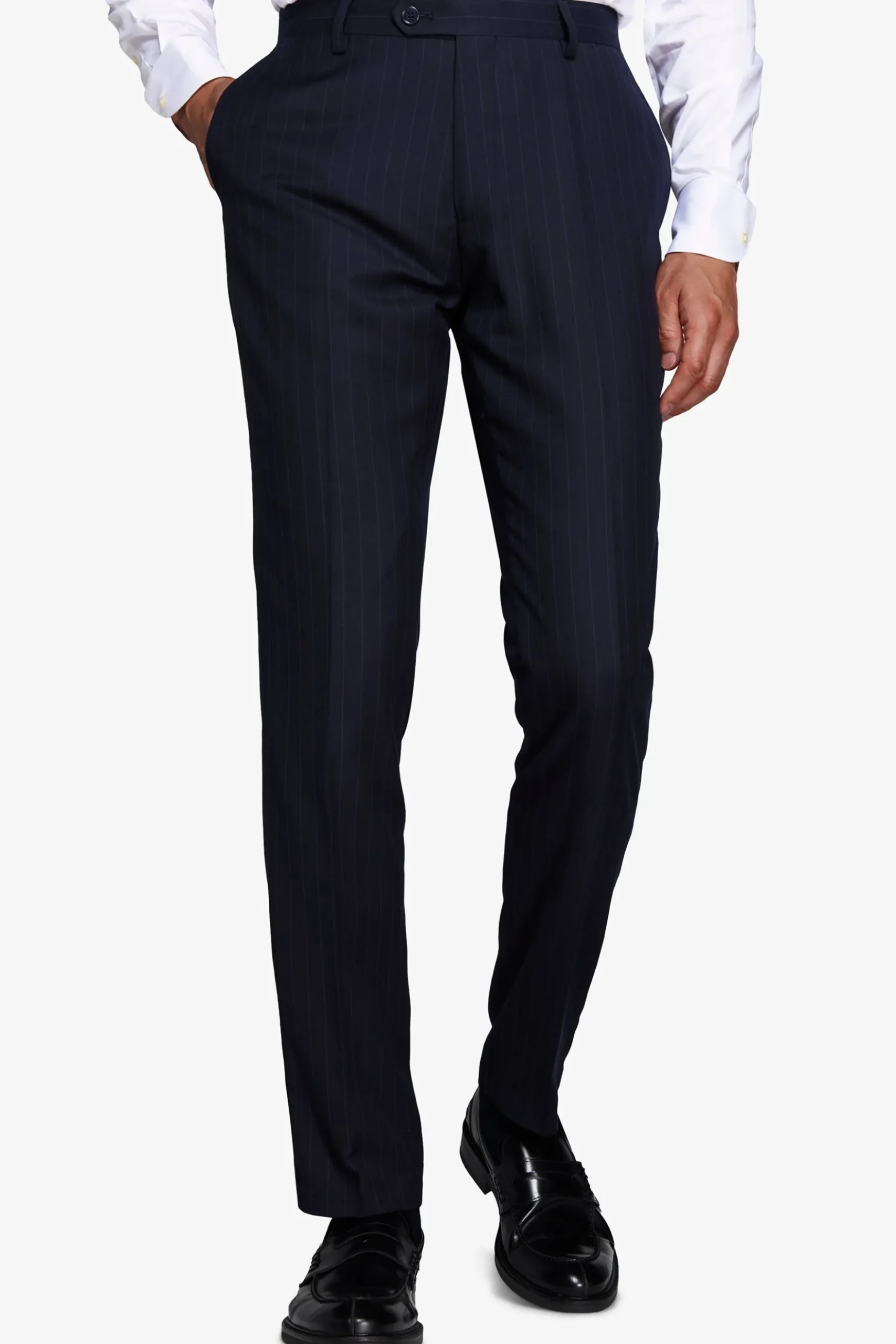 Pantaloni gessati blu