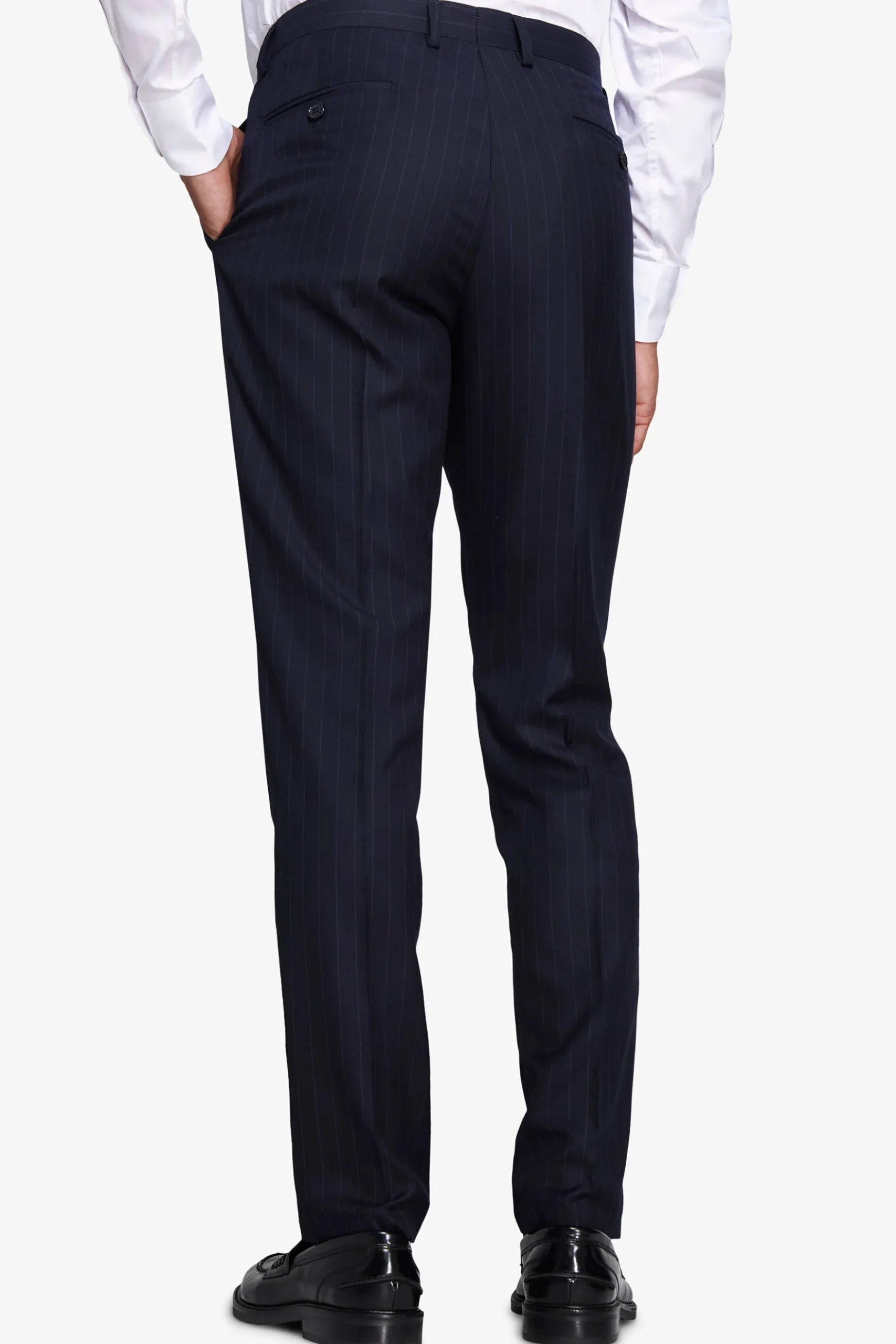 Pantaloni gessati blu