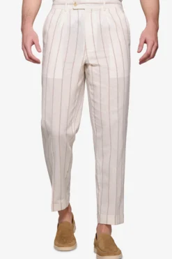 Pantaloni gessati panna "Capri"