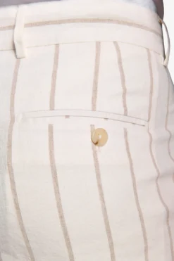 Pantaloni gessati panna