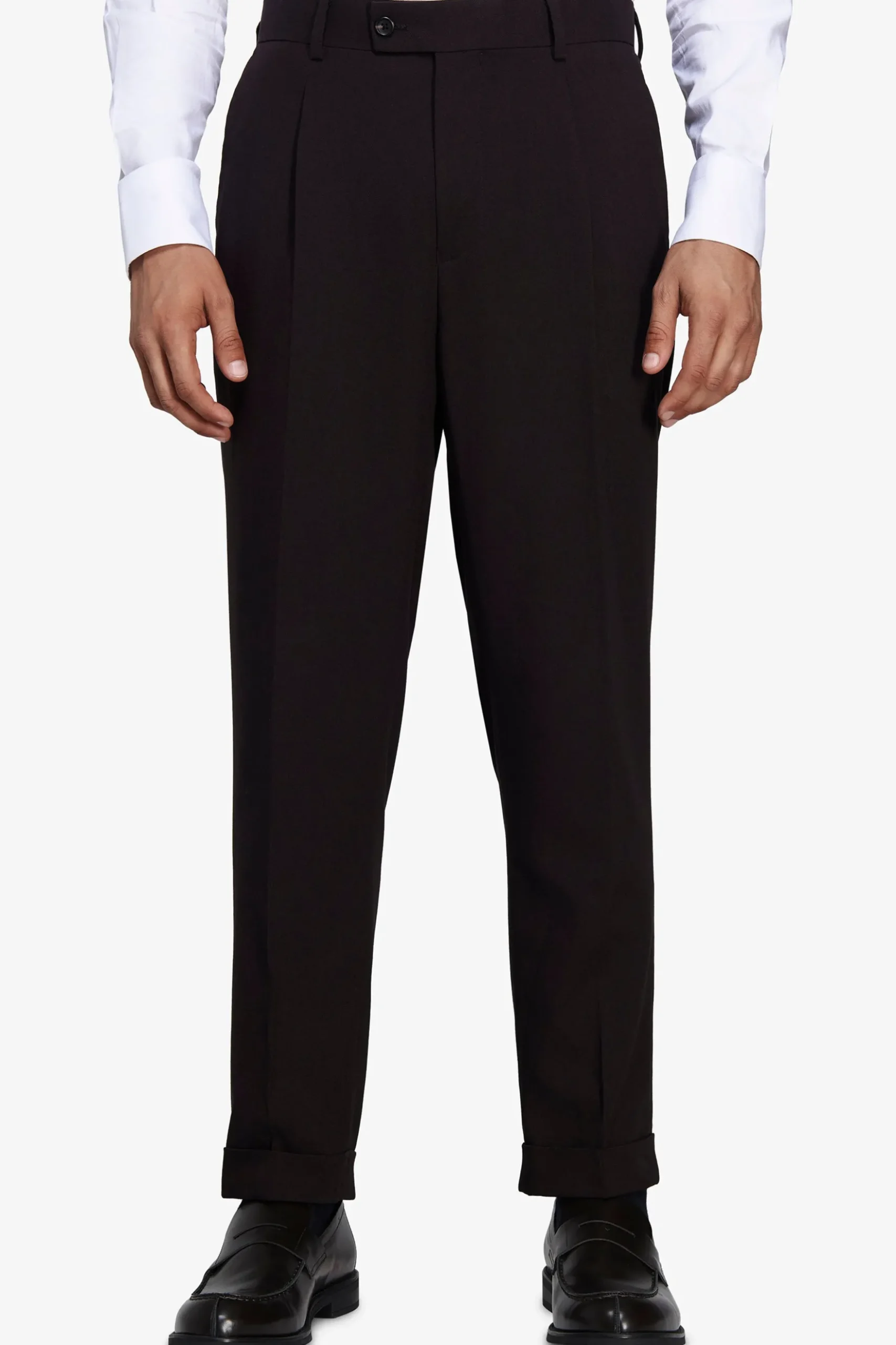 Pantaloni straight fit in tela moro