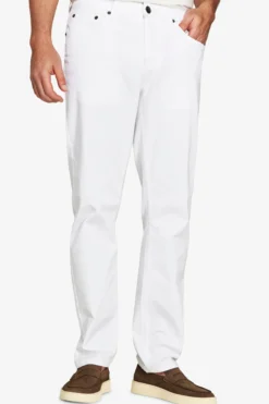Pantaloni 5 tasche gabardina bianchi