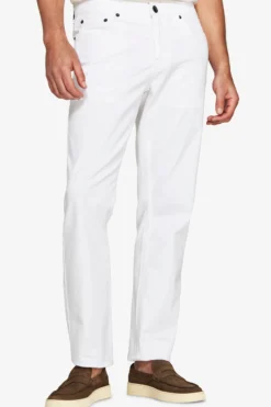 Pantaloni 5 tasche gabardina bianchi