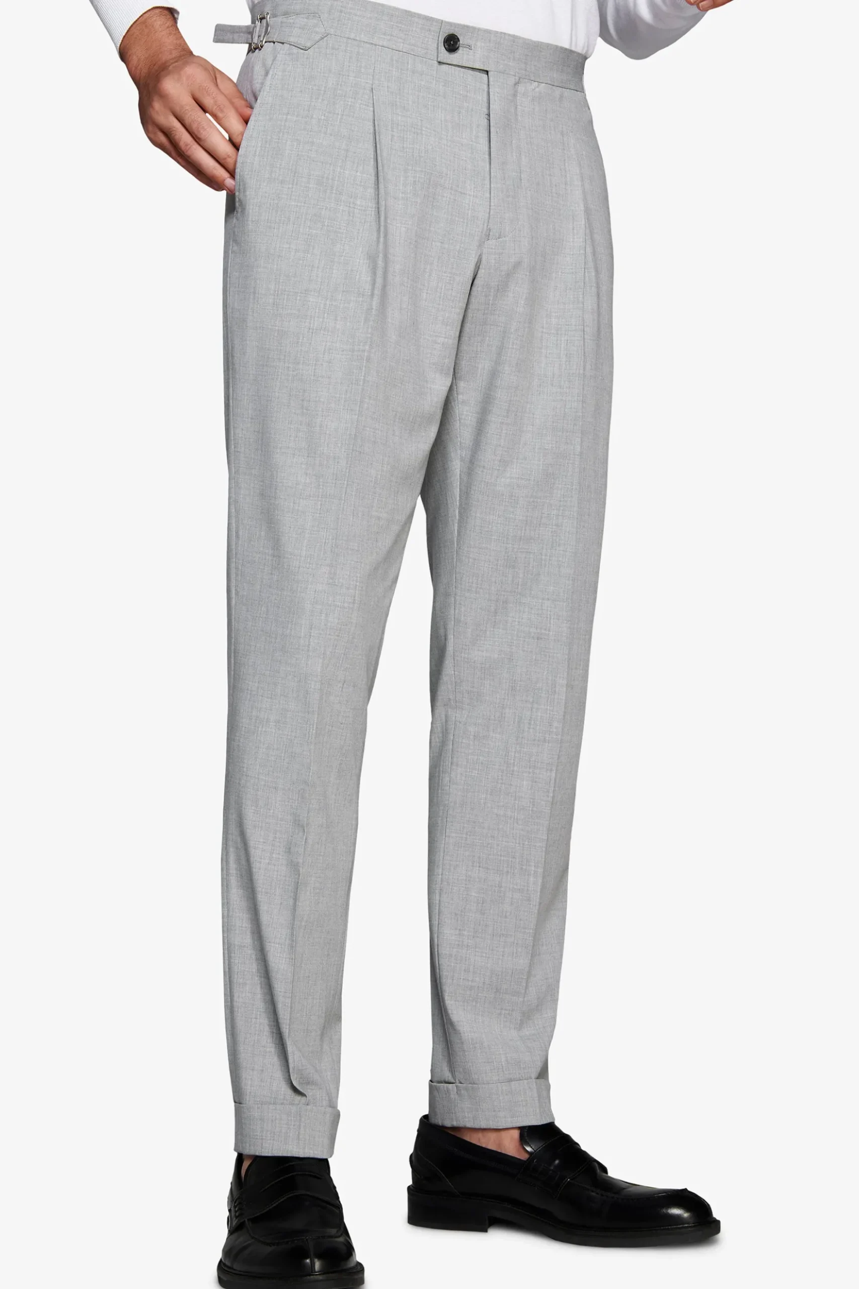 Pantaloni tela melange grigi