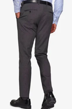 Pantaloni trama punto a spillo antracite slim