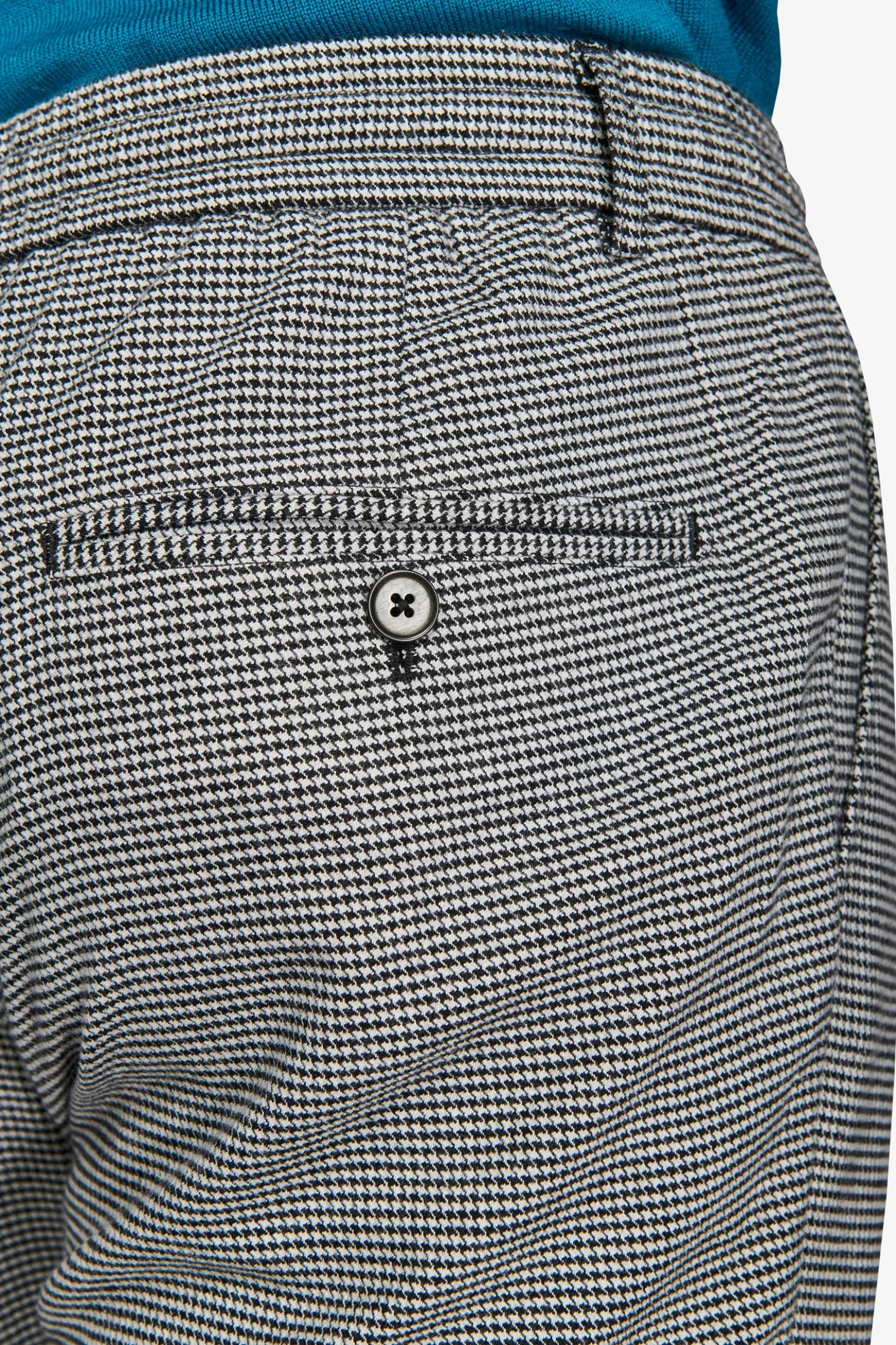 Pantaloni worker pied de poule grigio