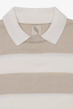 Polo a righe bicolore off white DNJ