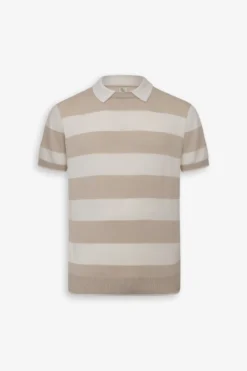 Polo a righe bicolore off white DNJ