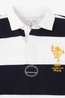 Polo a righe blu Kids Dan John x Fiamme Oro Rugby