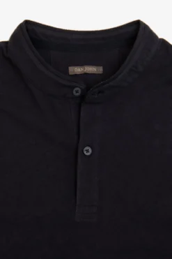 Polo coreana in piquet blu