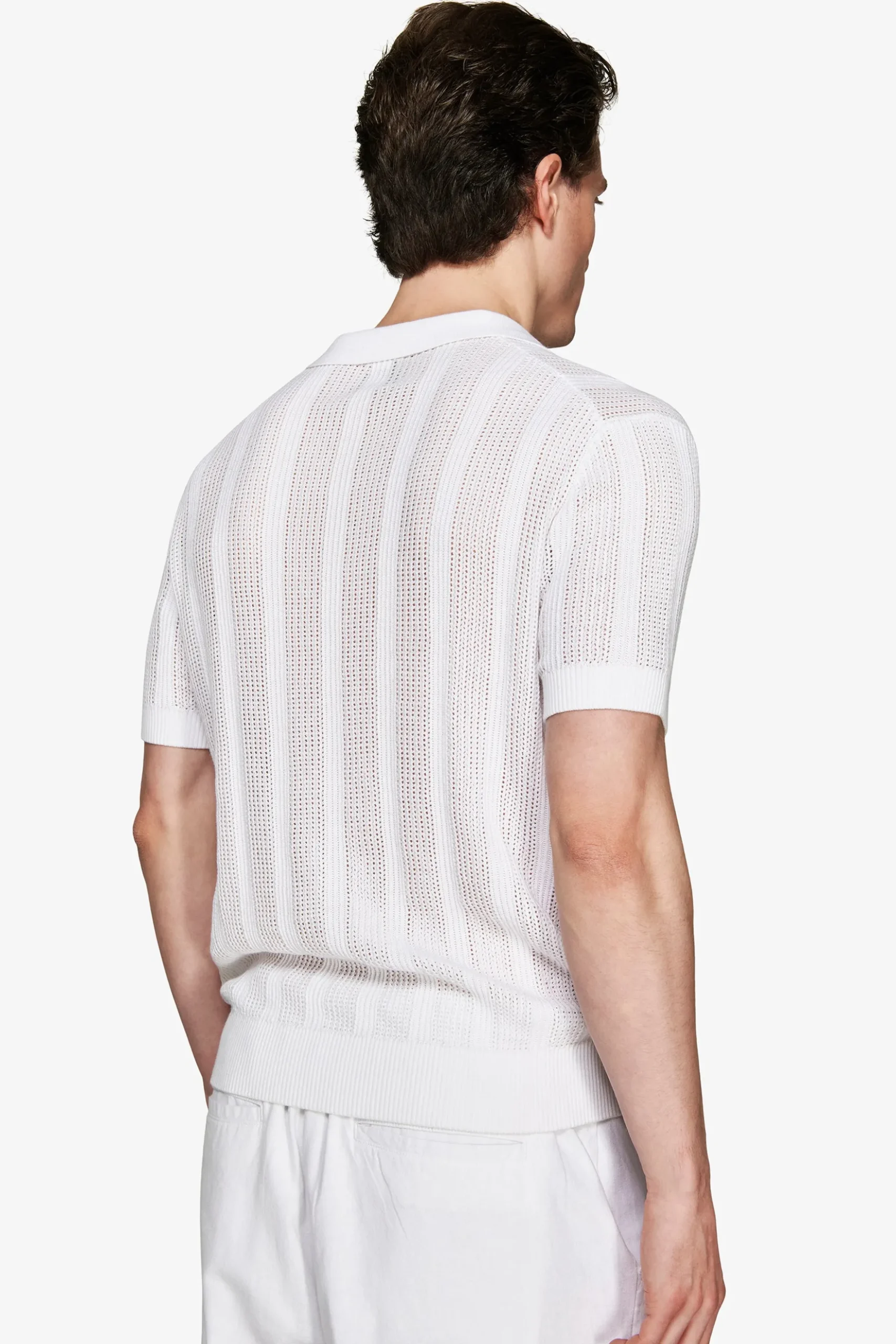 Polo in maglia armaturata bianca "Volume"