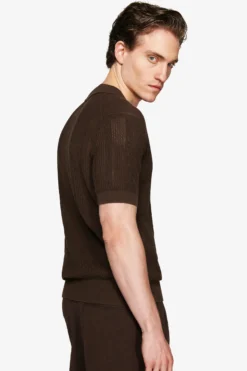 Polo in maglia armaturata moro 