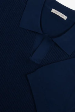 Polo in maglia collo aperto armaturata royal