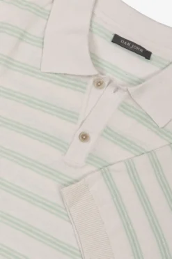 Polo in maglia con righe menta