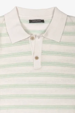 Polo in maglia con righe menta