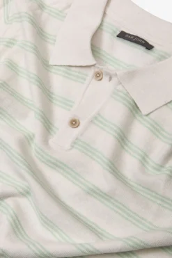 Polo in maglia con righe menta