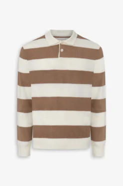 Polo in maglia rigata DNJ panna