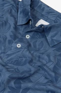 Polo piquet stampa fiori royal