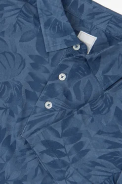 Polo piquet stampa fiori royal