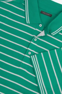 Polo rigata jersey smeraldo
