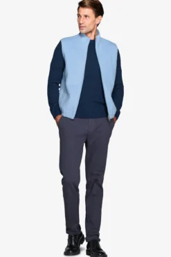 Smanicato full zip celeste