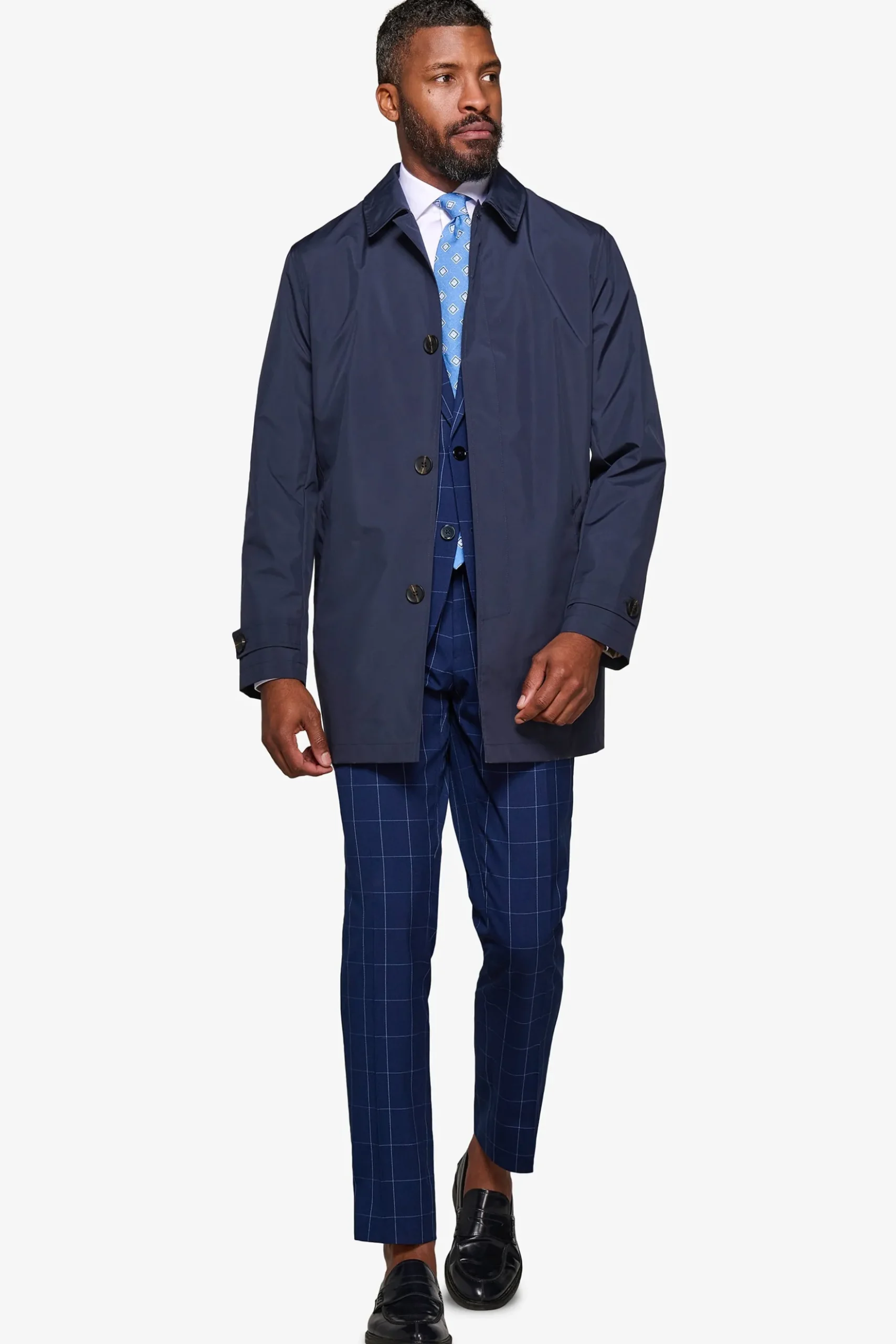 Trench leggero tecnico blu