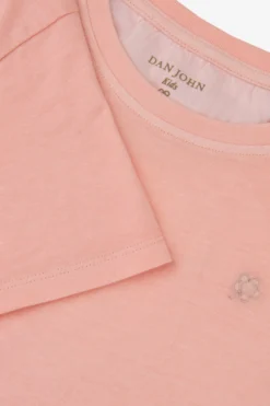 T-shirt basic con ricamo rosa Kids