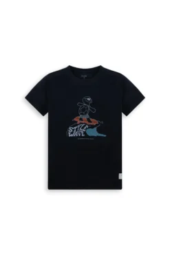 T-shirt blu con stampa Kids