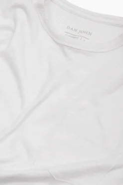 T-shirt girocollo con taschino bianca
